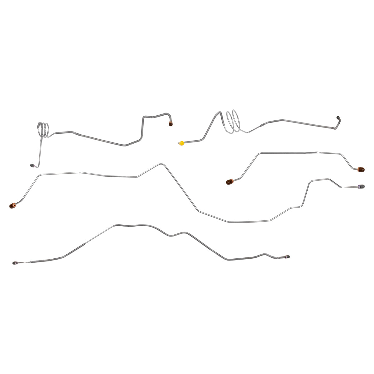 1993 Ford Truck 4WD 1 Ton Longbed Power Disc Brake Line Kit 8pc, OE Steel