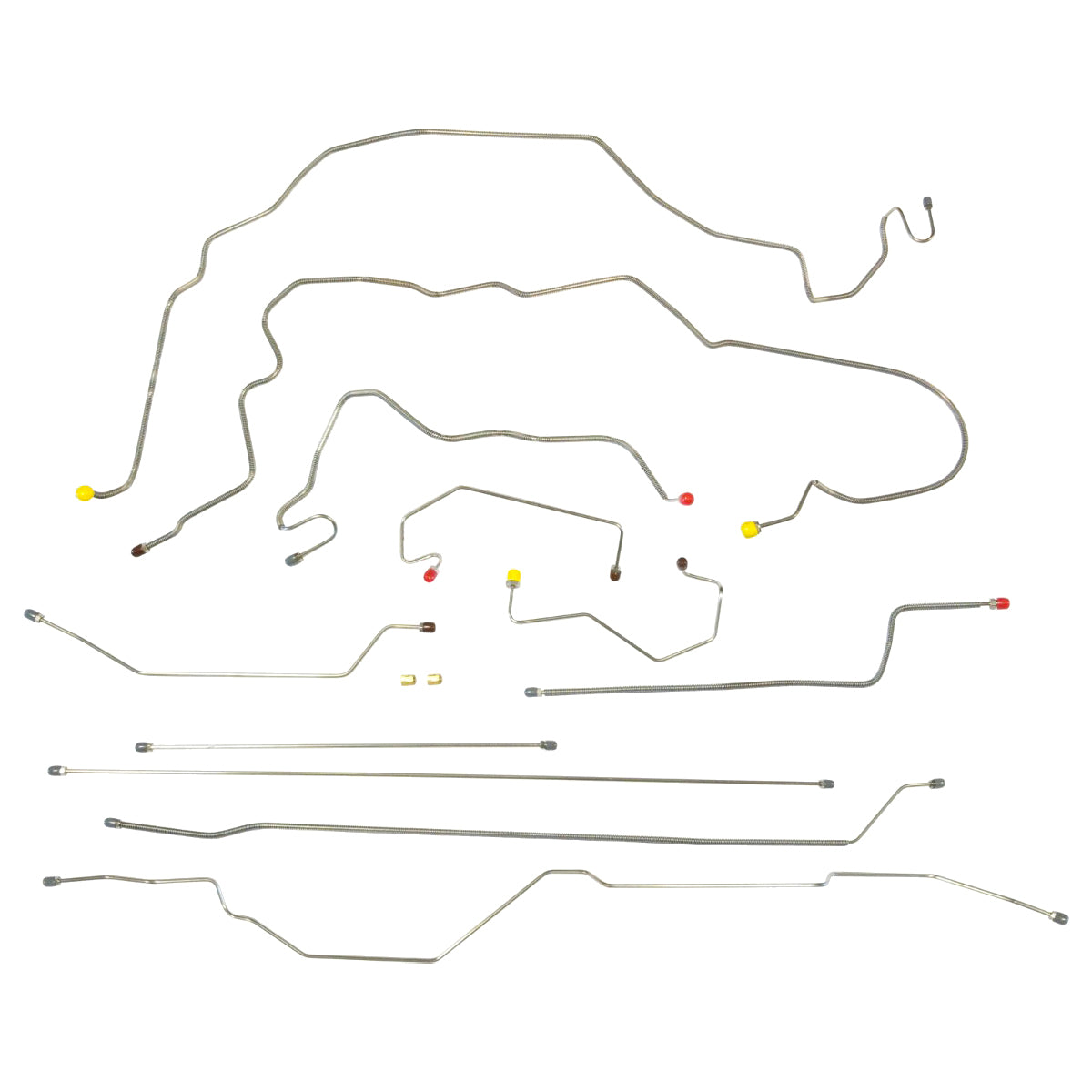 1997-03 Ford F150 2WD, All Cab & Bed Lengths, Rear Drum Four-Wheel ABS Complete Brake Line Kit 9pc OE Steel