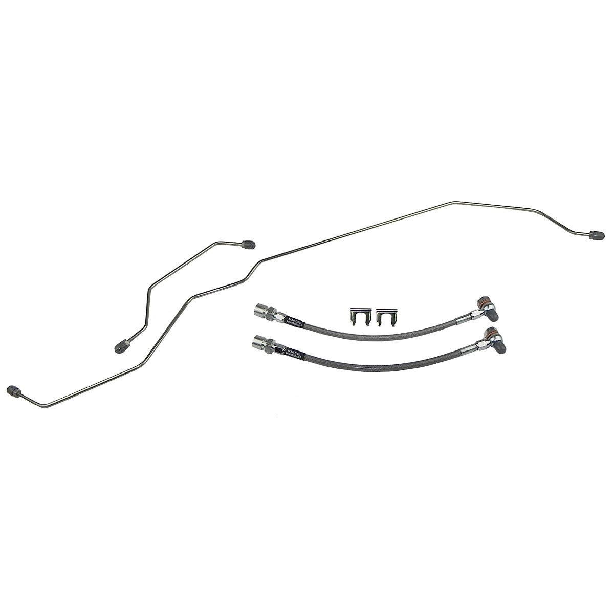 1976-79 Ford F100 F150 4WD 976-79 Bronco Front Axle Lines And Stainless Braided Caliper Hoses 4pc