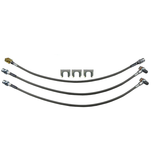 1980-89 Ford F-250 4wd Stainless Braided Brake Hose Kit 3pc