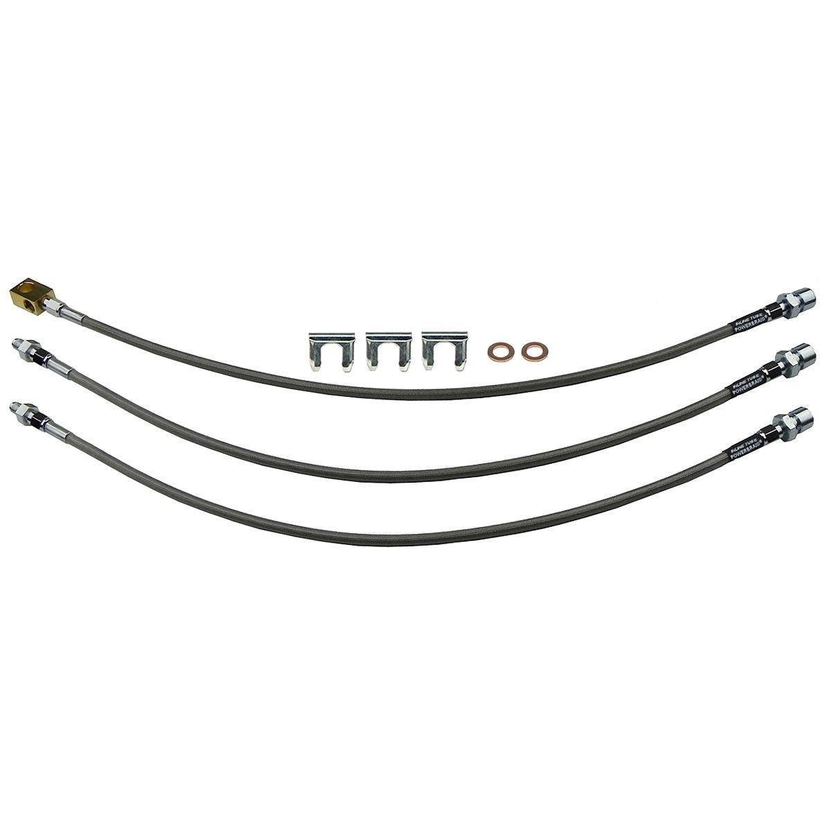 1971 Ford Truck F-250 4wd Stainless Braided Brake Hose Kit 3pc