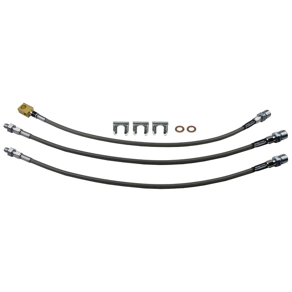 1966 Ford F100 2wd Drum Brake Stainless Braided Brake Hose Kit 3pc