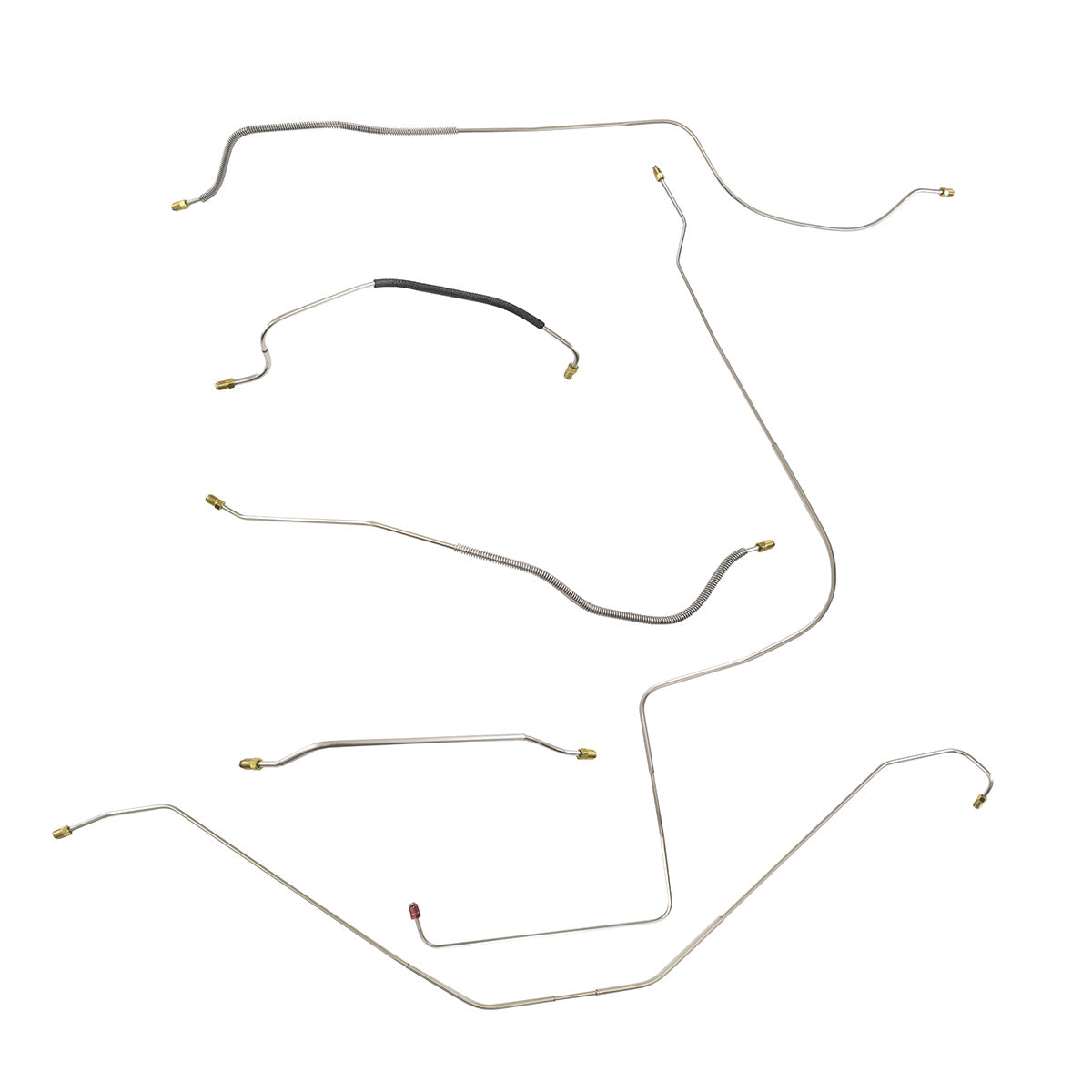 1955 Ford Thunderbird Manual Drum Brake Line Kit 7pc, OE Steel