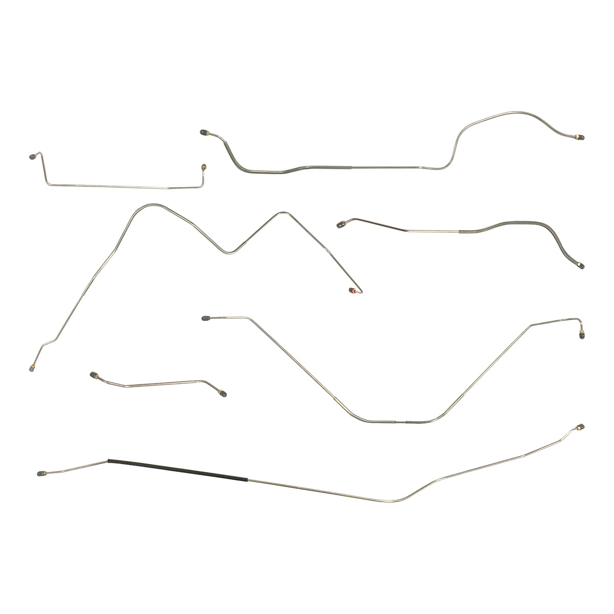 1956 Ford Thunderbird Power Drum Brake Line Kit 7pc, OE Steel