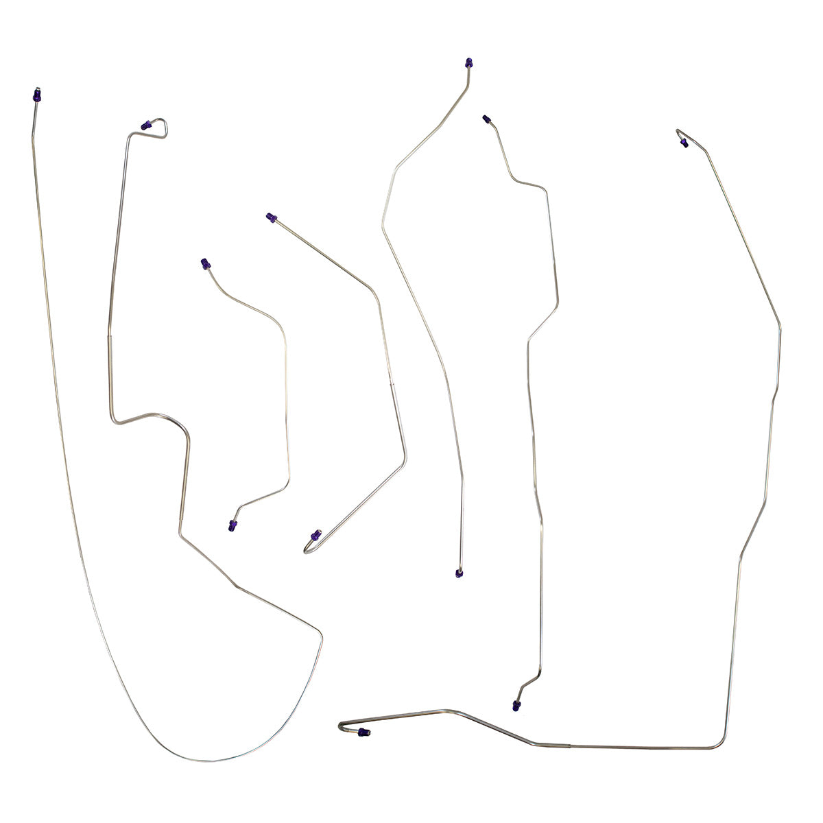 1961 Ford Thunderbird Power Drum Brake Line Kit 6pc, OE Steel