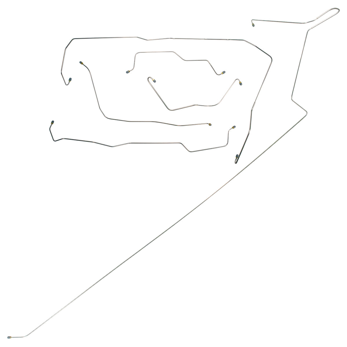1963 Ford Thunderbird Power Drum Brake Line Kit 6pc, OE Steel