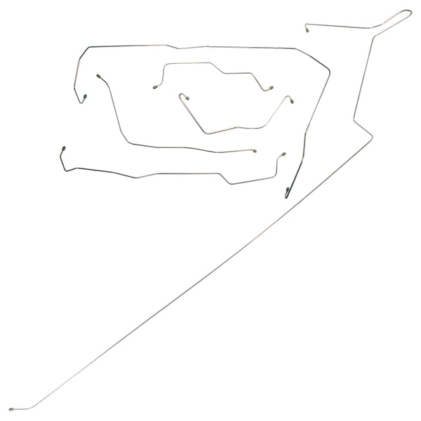 1963 Ford Thunderbird Power Drum Brake Line Kit 6pc, OE Steel