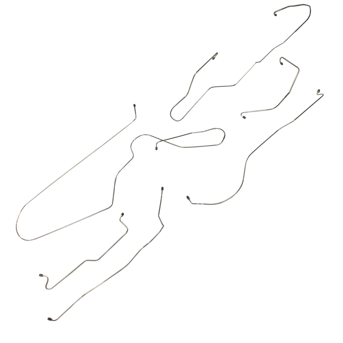1964 Ford Thunderbird Power Drum Brake Line Kit 6pc, OE Steel