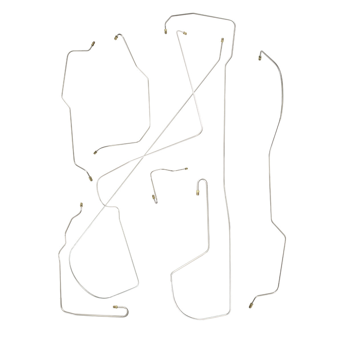 1965 Ford Thunderbird Power Disc Brake Line Kit 7pc, OE Steel