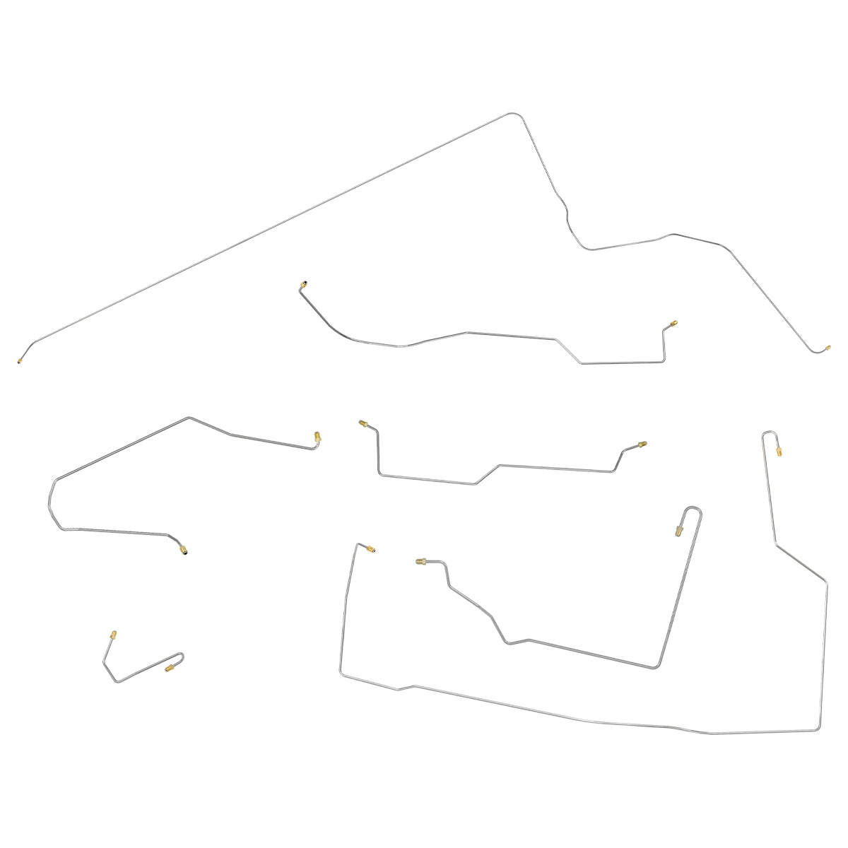 1966 Ford Thunderbird Power Disc Brake Line Kit 7pc, OE Steel