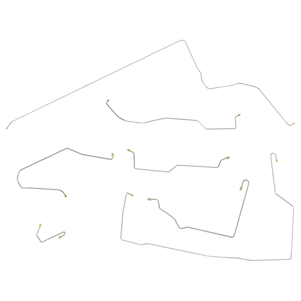 1966 Ford Thunderbird Power Disc Brake Line Kit 7pc, OE Steel