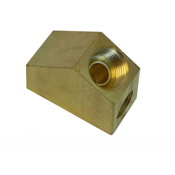 1967-72 Chevrolet Dual-Feed Holley Fuel Block Feed line is 5/8-18 3/8" tube and carb line is 1/2-20 5/16" tube 1pc