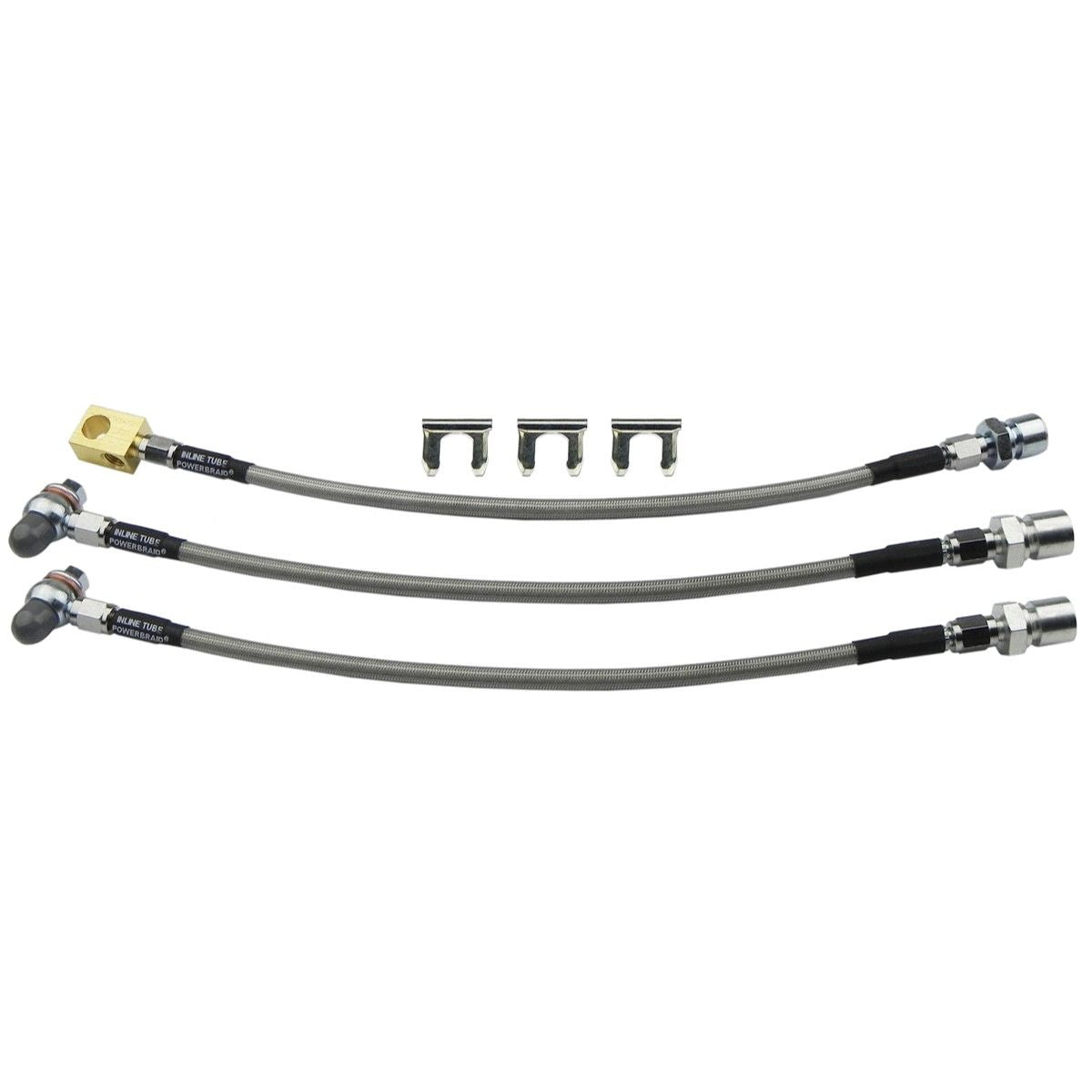 1971-76 GM B-body Impala Front Disc/Rear Drum 3 Hose Kit, 6pc, Stainless