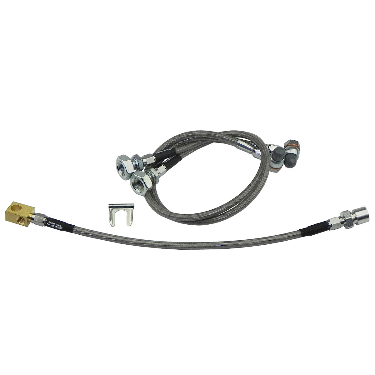 1974-80 International Scout Stainless Braided Brake Hose Kit For 2"-4" Lift 3pc