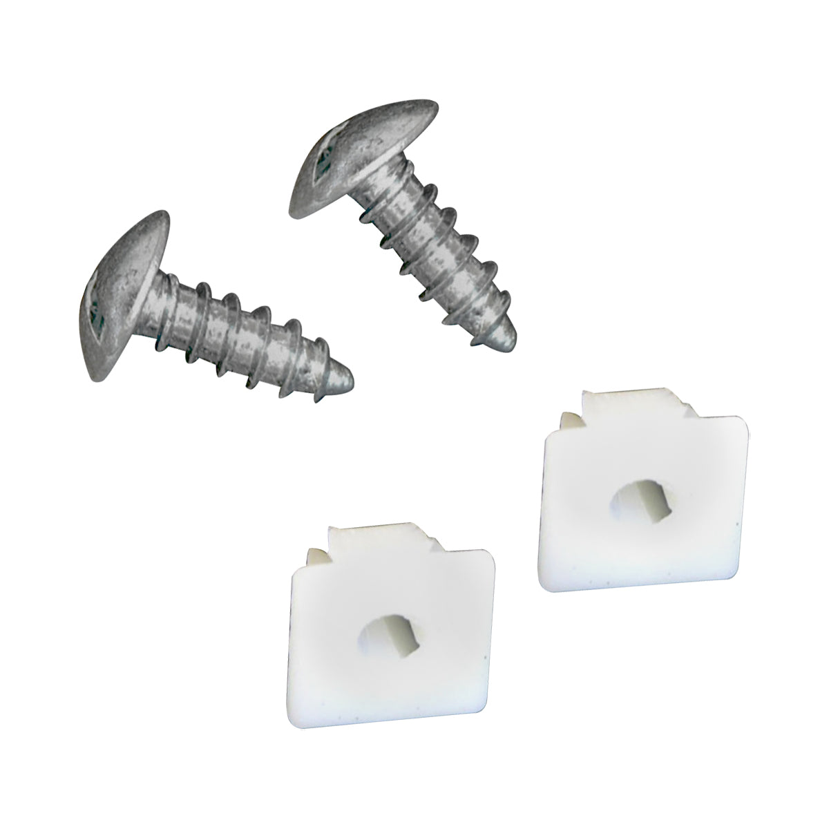 1964-77 GM License Plate Screws and plastic nuts 4pc