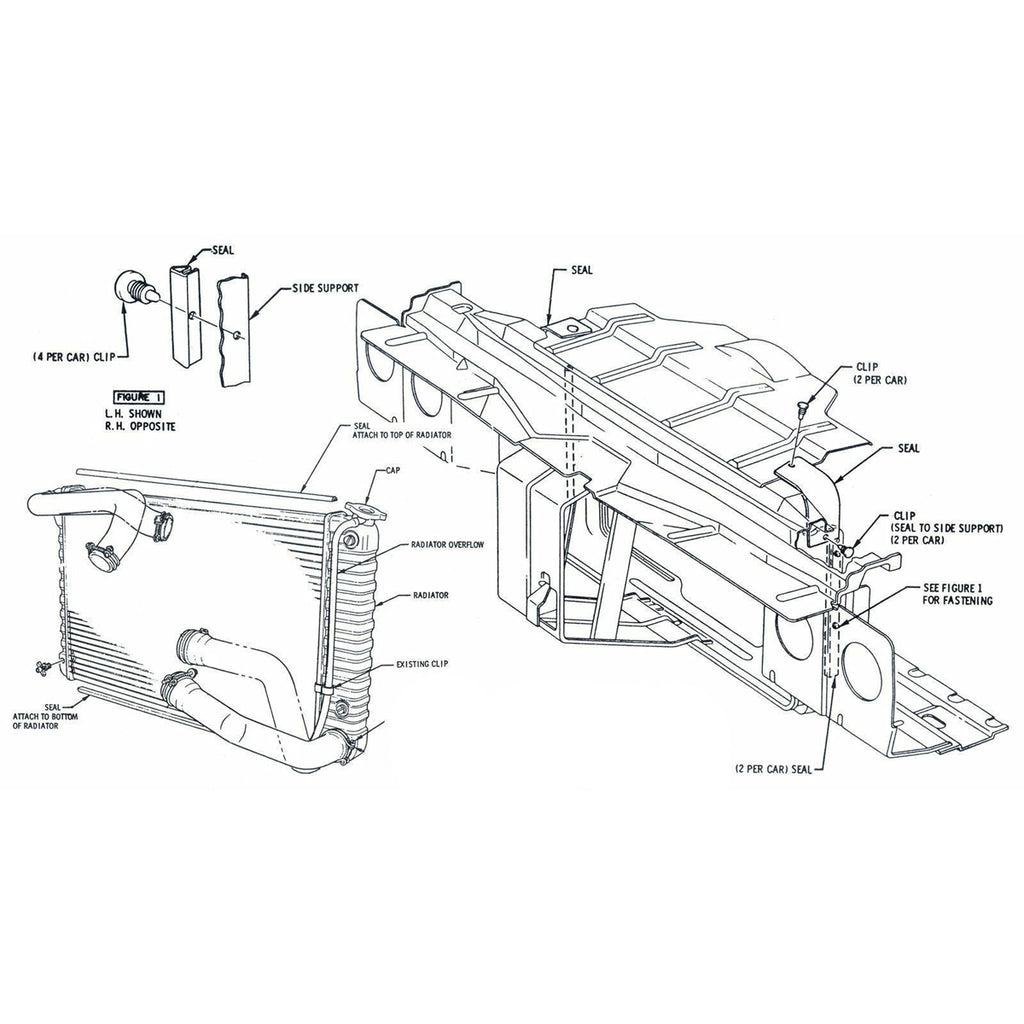 1970-72 Cutlass Radiator Seal Kit 4 pc