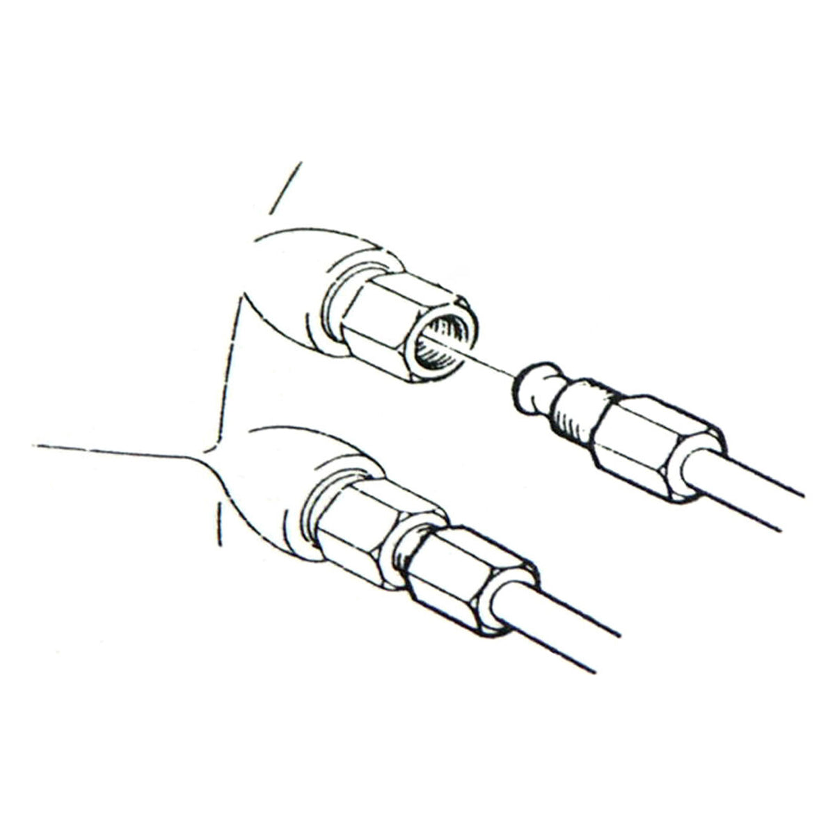 1964-78 GM Transmission Line at Trans, 1/4"-NPT Male x 1/2"-20 Female Adapters & Washers, 4pc