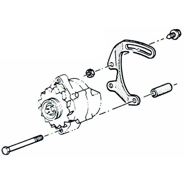 1968-79 Pontiac GTO LeMans Alternator Bracket Bolt & Spacer Manual Steering 3pc