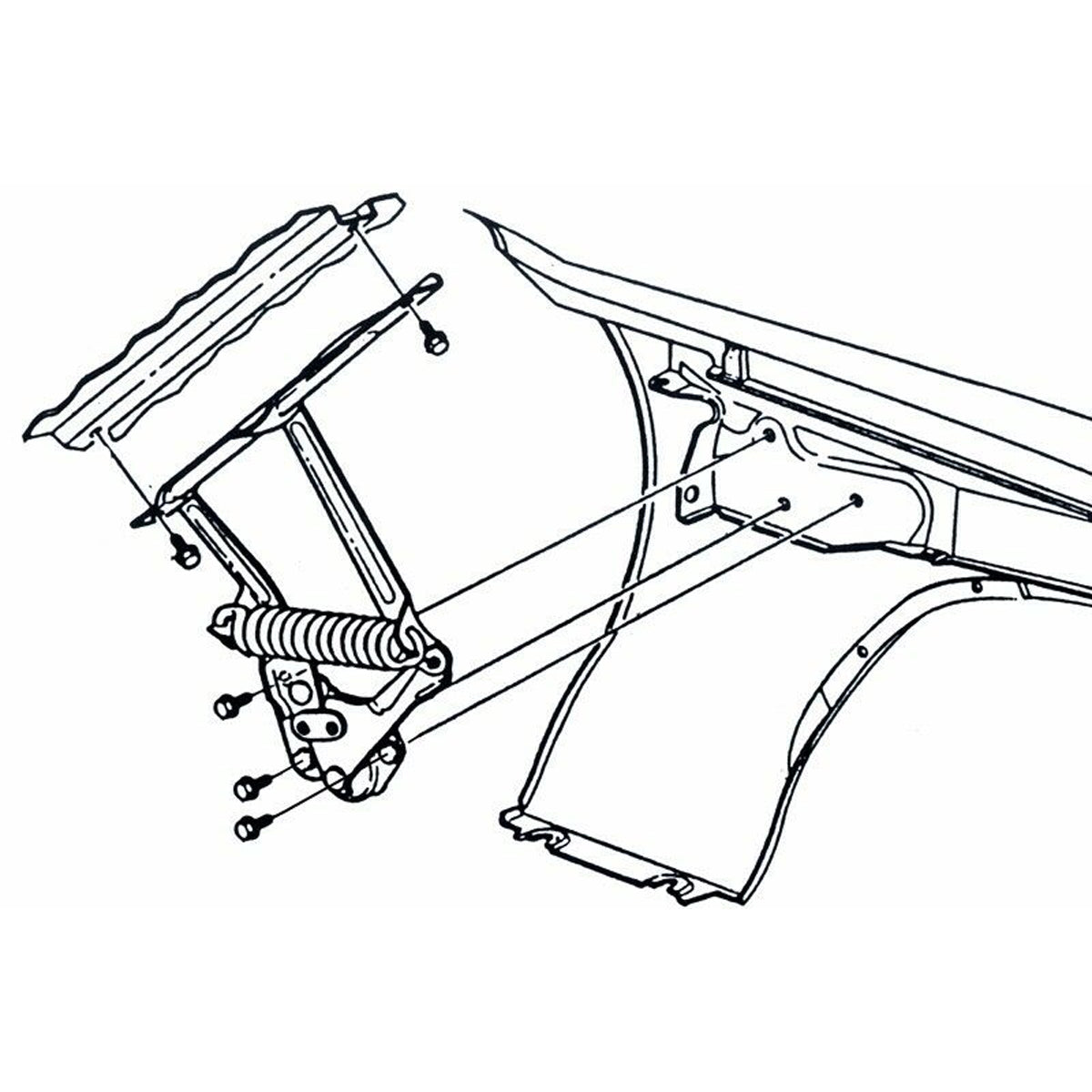 1968-72 GM A-Body Chevelle GTO 442 GS Hood Hinge Bolt Kit 10pc