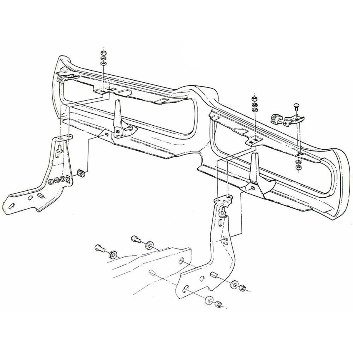 1968-69 GTO Nose To Lower Bumper & Lower Nose Support Bracket Hardware 8pc