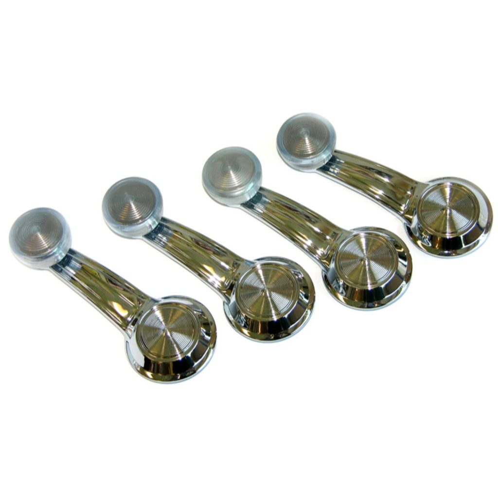 1969-72 GM A-Body Window Regulator Handles Clear Knob Kit Of 4 With Clips