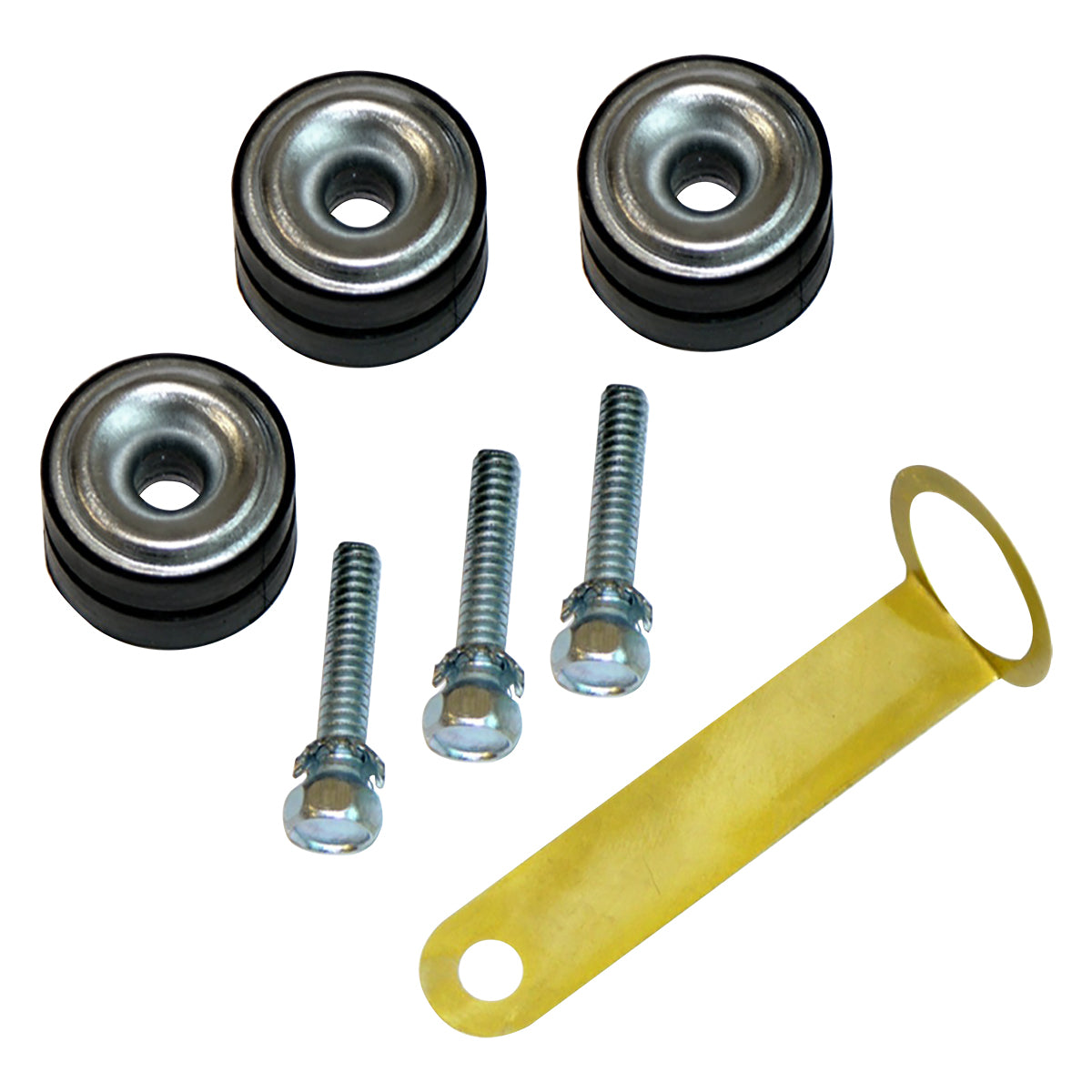 1964-77 Windshield Wiper Motor Mounting Grommet, Screws & Ground Strap Kit 7pc