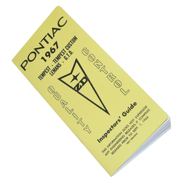 1967 Pontiac GTO / LeMans / Tempest Inspectors Guide Code Book