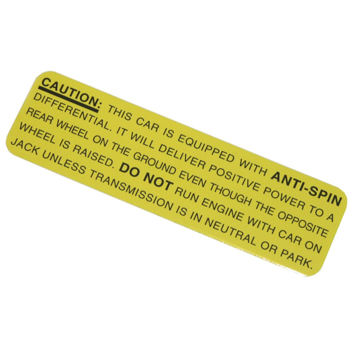 1964-72 Olds POSI - Caution Label Placed on Underside of Trunk Lid All Models 1pc