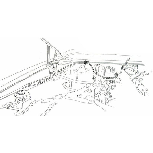 1971-72 Olds Cutlass Washer Hose Kit For Bottle on Passenger Side 455cid Cars 8pc