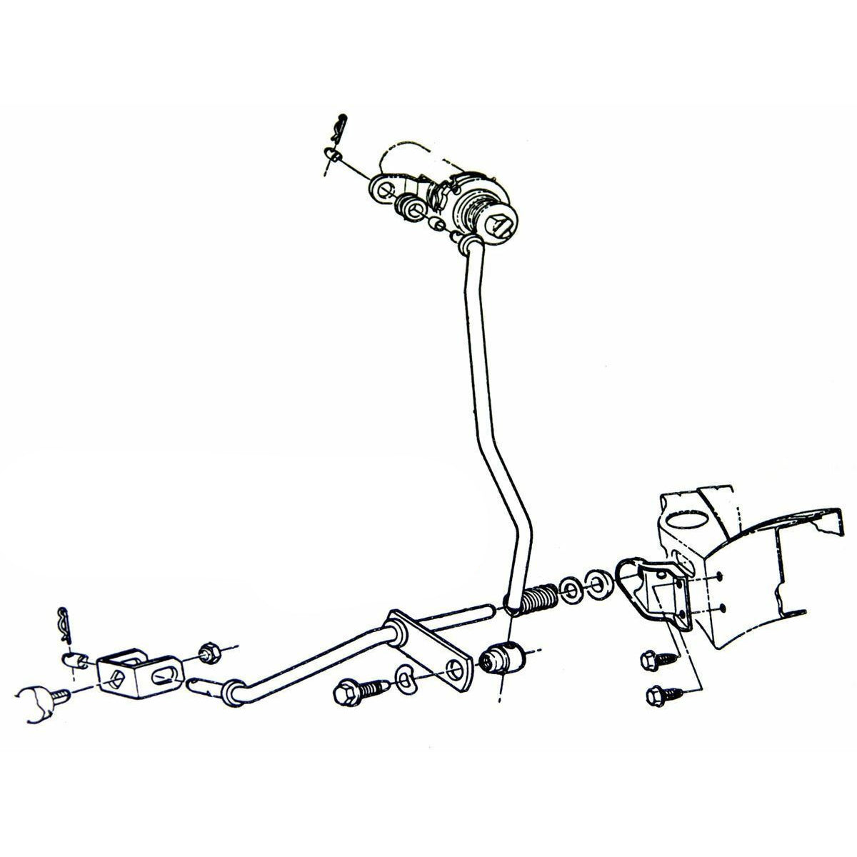 1969-77 GM A-Body Back Drive Cross Shaft Spring, Plastic Spacer & Washers 5pc Kit