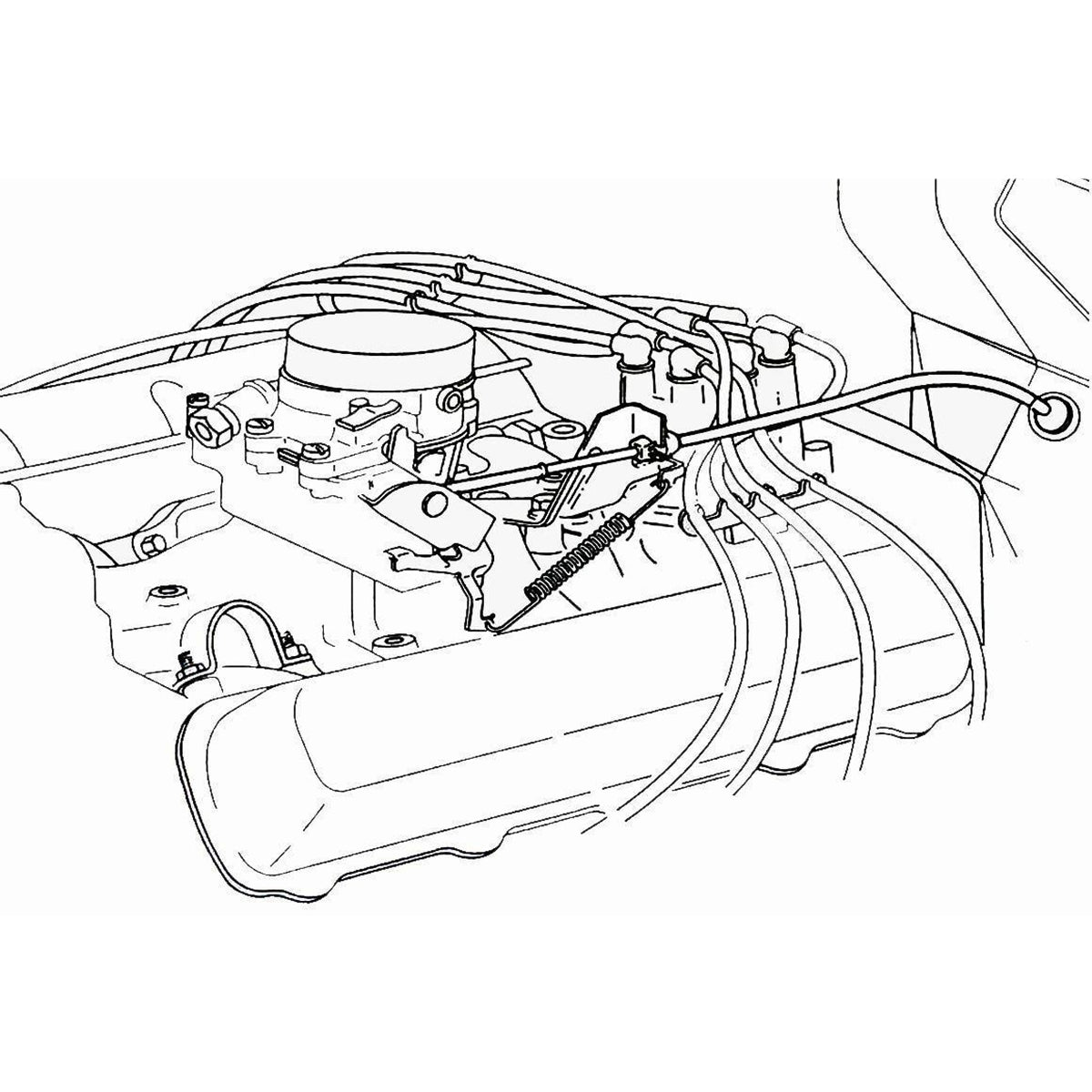 1968-72 Oldsmobile Cutlass Throttle Return Spring 1pc Silver, Also 1979 Trans Am Olds 403 Engine