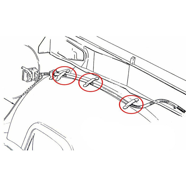 1968-72 Cutlass Olds Inner Fender Well Wiring Harness Plastic Clips 3pc