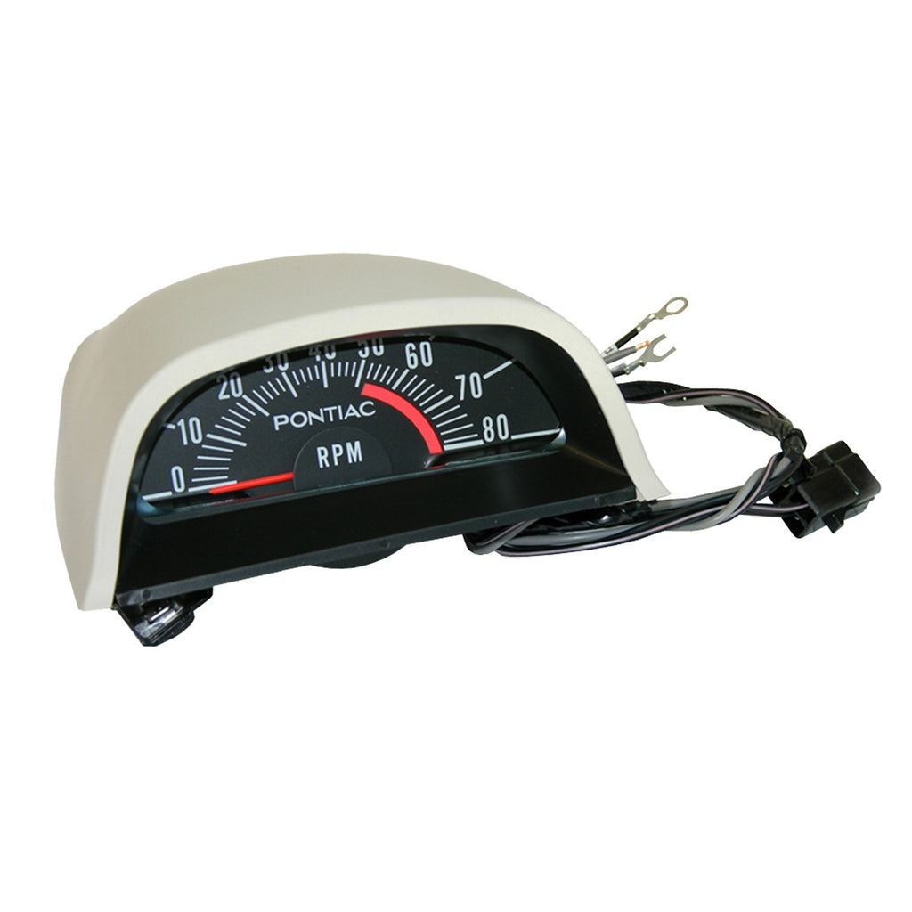1969-72 Pontiac GTO Firebird Hood Tachometer 5100 RPM Red Line