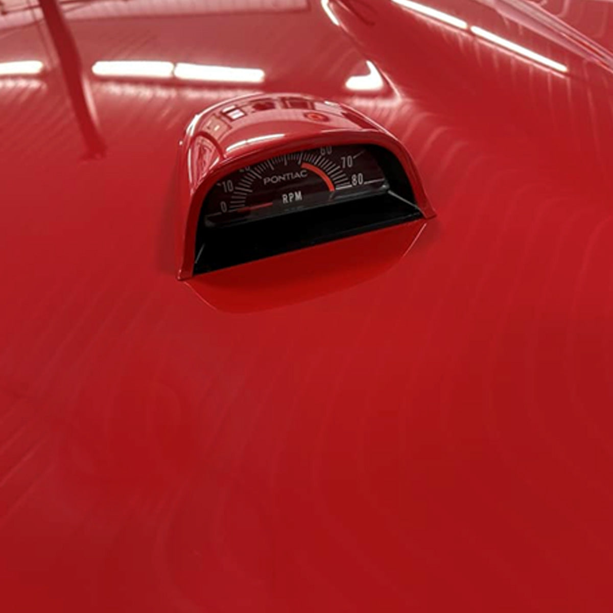 1968-72 Pontiac GTO Firebird  Hood Tachometer 5500 RPM Red Line