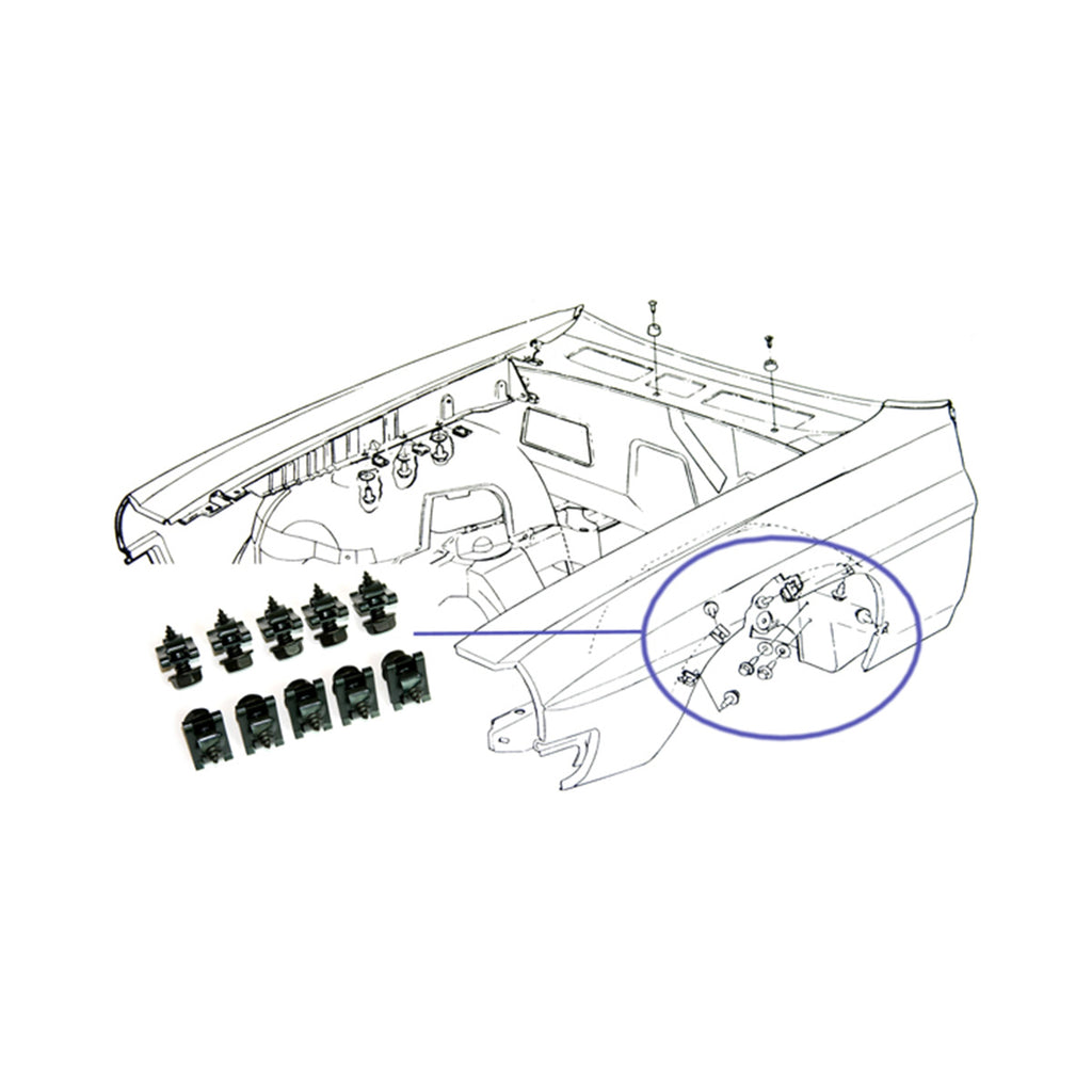 1970-72 Pontiac GTO Lemans Fender To Inner Fender Lip Hardware 20 pc