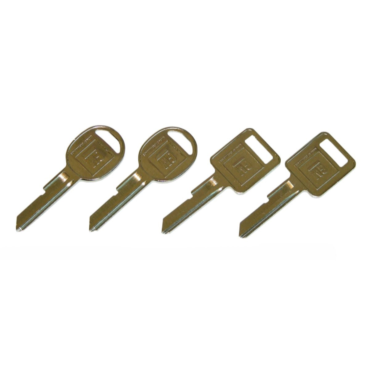 1971, 1975 GM Deck Lid Key Blank (B) Ignition Key Blank (A)
