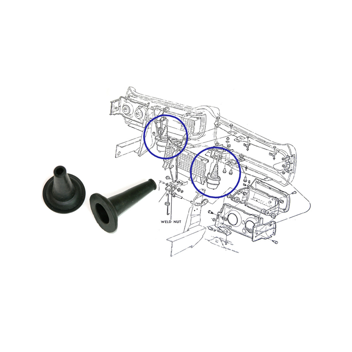 1968-69 Pontiac GTO Hideaway Actuator Inner Seals 2pc