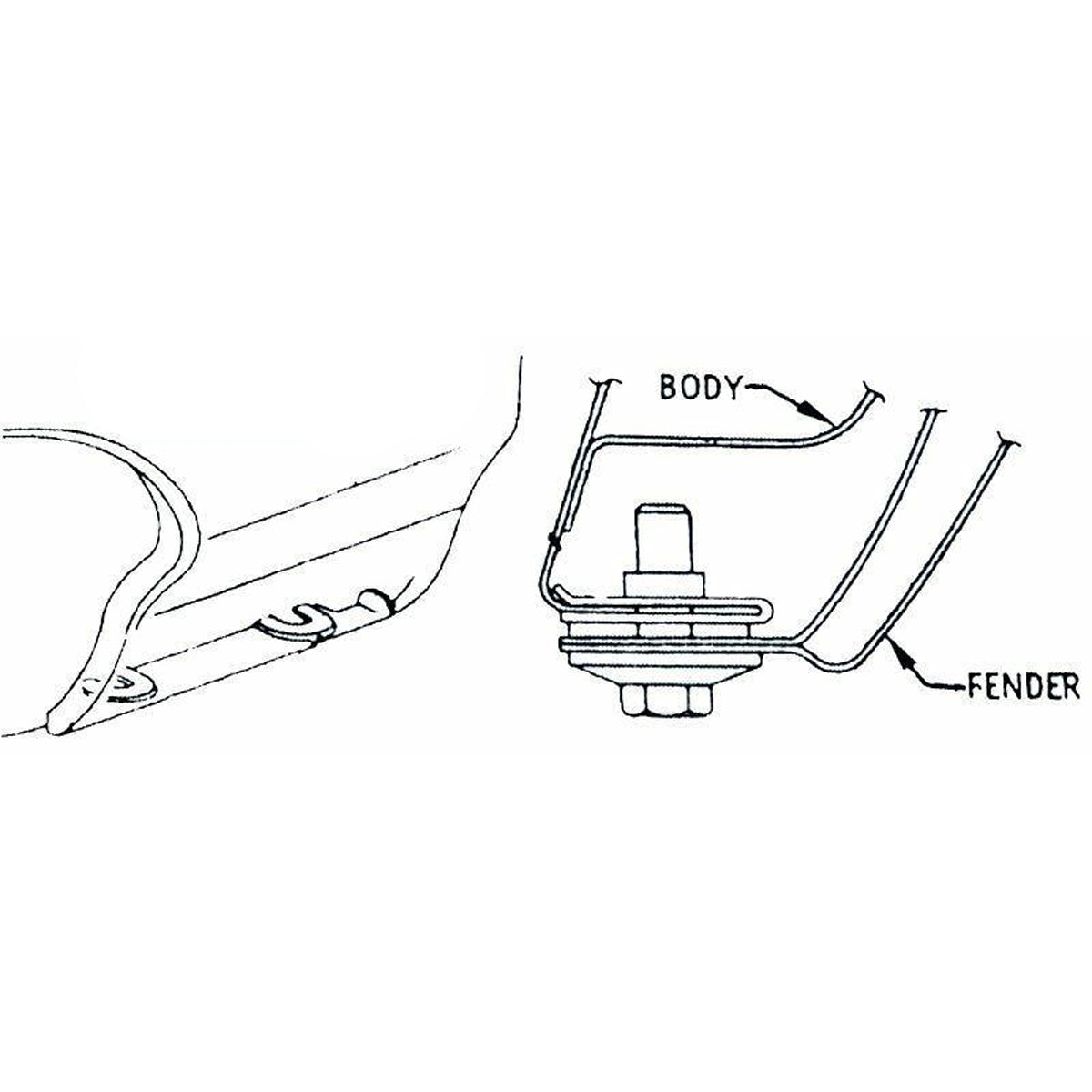 1969-70 Cutlass, F85, 442 (Except 69 10-31, W-30, W-32) Front Lower Fender To Core Support Brace 2 pc