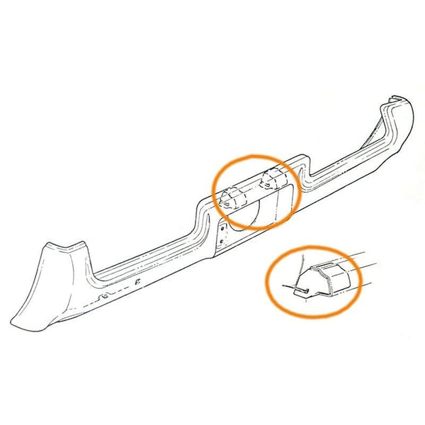 1969 Pontiac, Lemans, Tempest, GTO Rear Bumper Rubber Impact Bumpers 2pc