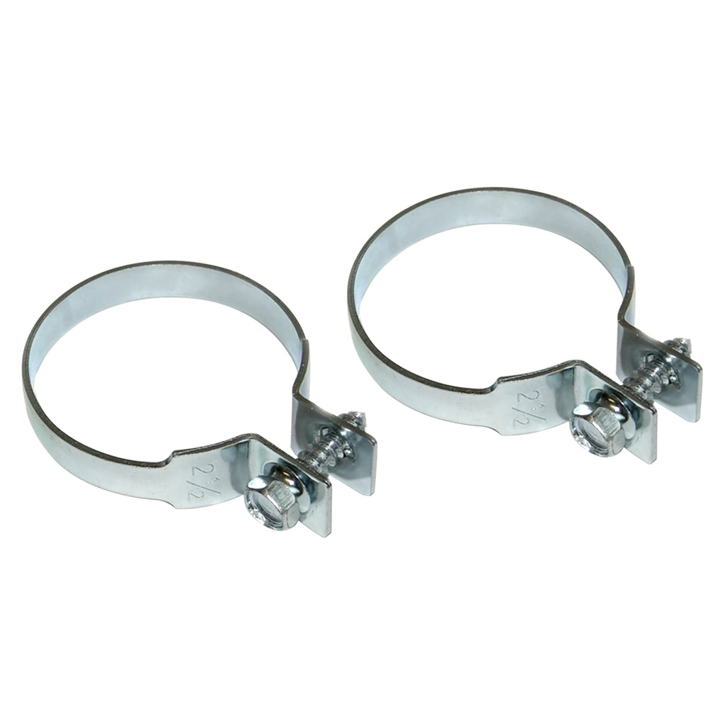 1964-77 GM Correct Tail Pipe Hanger Clamp 2-1/2" Single Bolt Silver Zinc 2pc