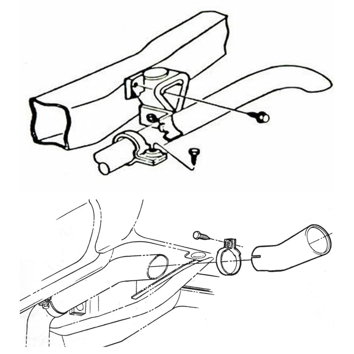 1964-77 GM Correct Tail Pipe Hanger Clamp 2-1/2" Single Bolt Silver Zinc 2pc