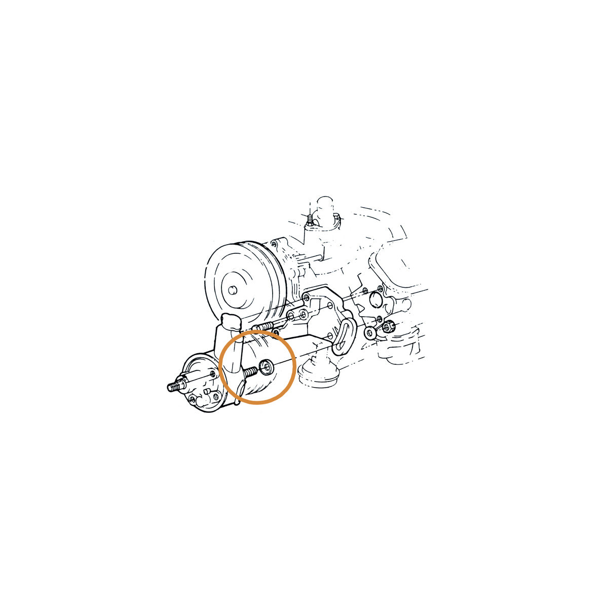 1966-72 Pontiac, GTO, Firebird Power Steering Pump Rear Mounting Stud 1pc