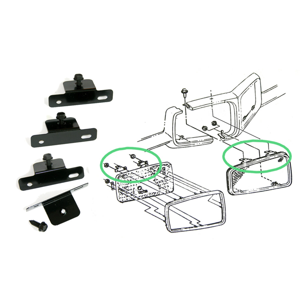 1971-72 GTO Lemans & Endura Grill Brackets 4pc