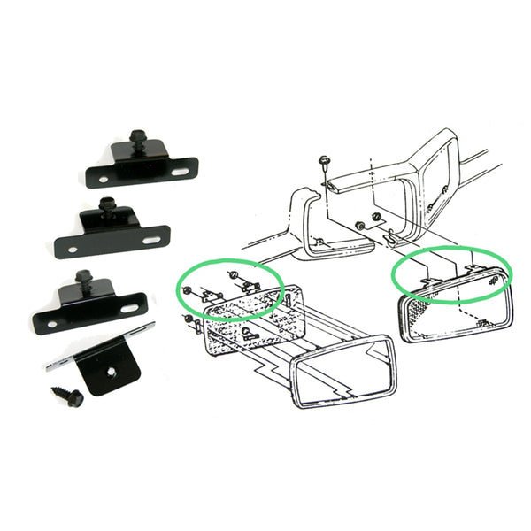 1971-72 GTO Lemans & Endura Grill Brackets 4pc