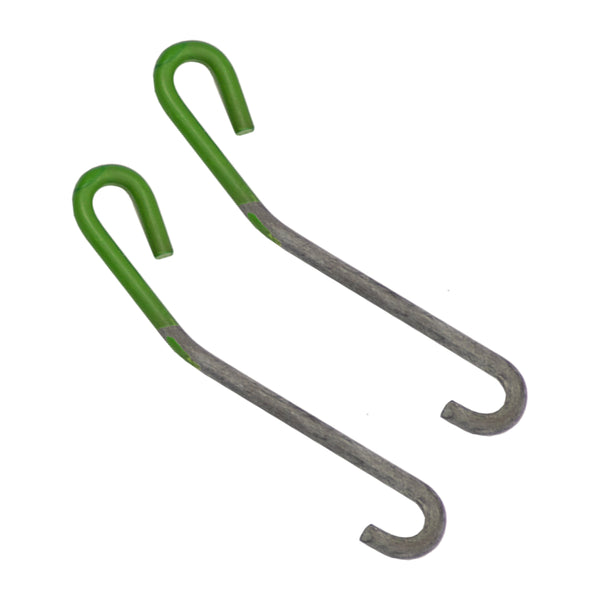 1968-72 Oldsmobile Cutlass Intermediate Cable Side Hooks, Green Rubber Dipped, 2pc