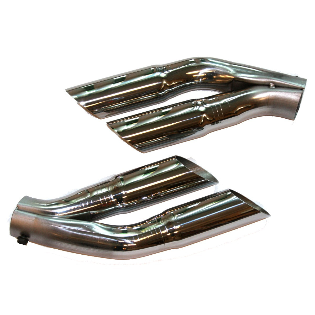 1972 Pontiac GTO Rear Tail Pipe Chrome Tip Splitters (Pair)