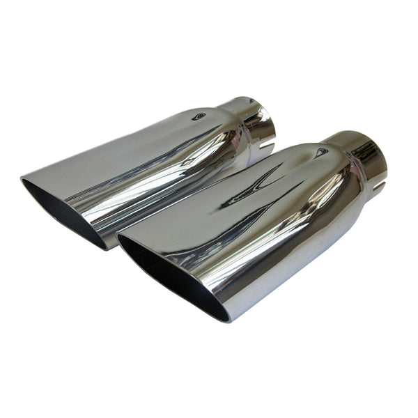 1969-72 Chevelle SS Rear Tail Pipe Chrome Cow Bell Tips Pair