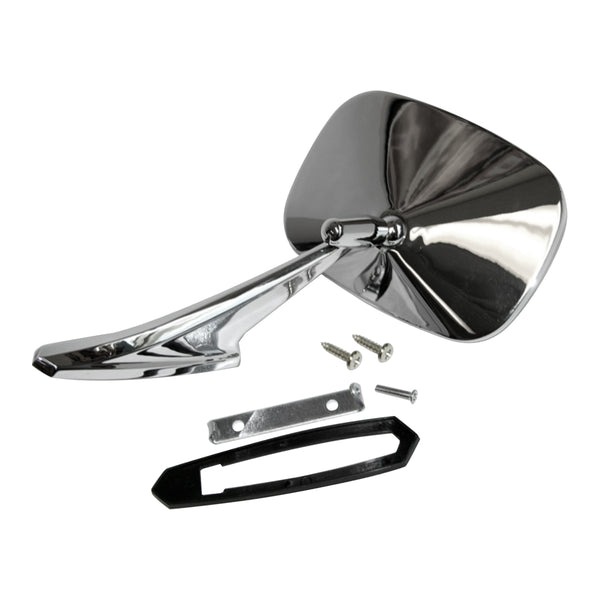 1969-72 Pontiac GTO Door Mirror and hardware, One Mirror - Can Be Driver or Passenger Side Manual 6pc Kit