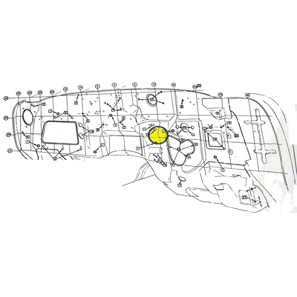 1968-72 GM A-Body Throttle Cable Location Firewall Plug Style 2 Square