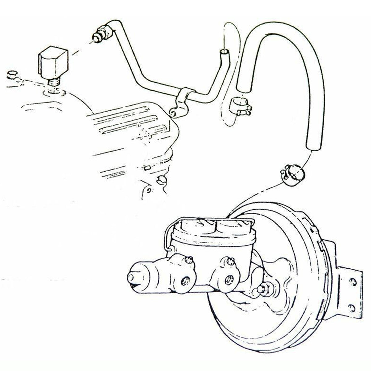 1968-72 Buick Skylark 350, 400, 455 Engine to Power Brakes Vacuum Line 1pc